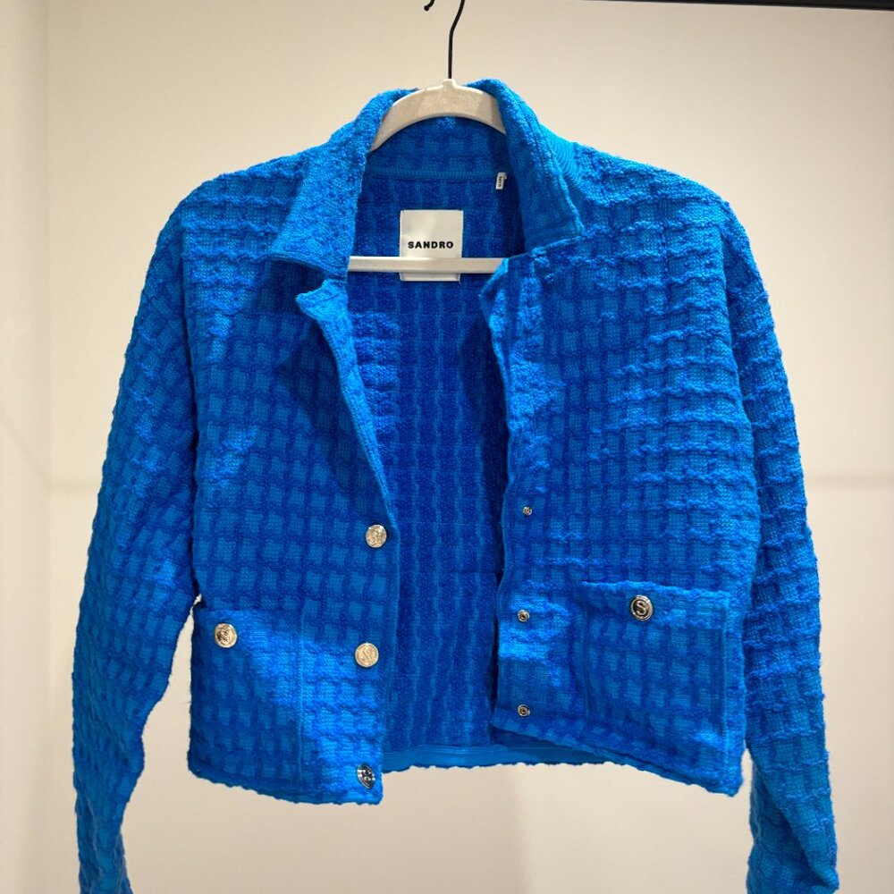 Sandro Blue Tweed Jacket